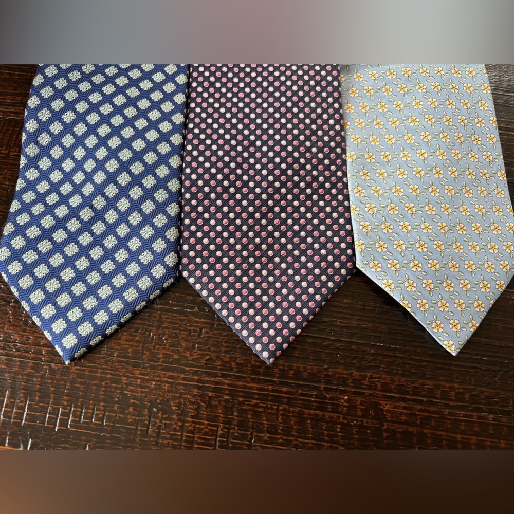 Men’s Silk Tie Lot Grant Thomas Hand Sewn Blue 57”-59”